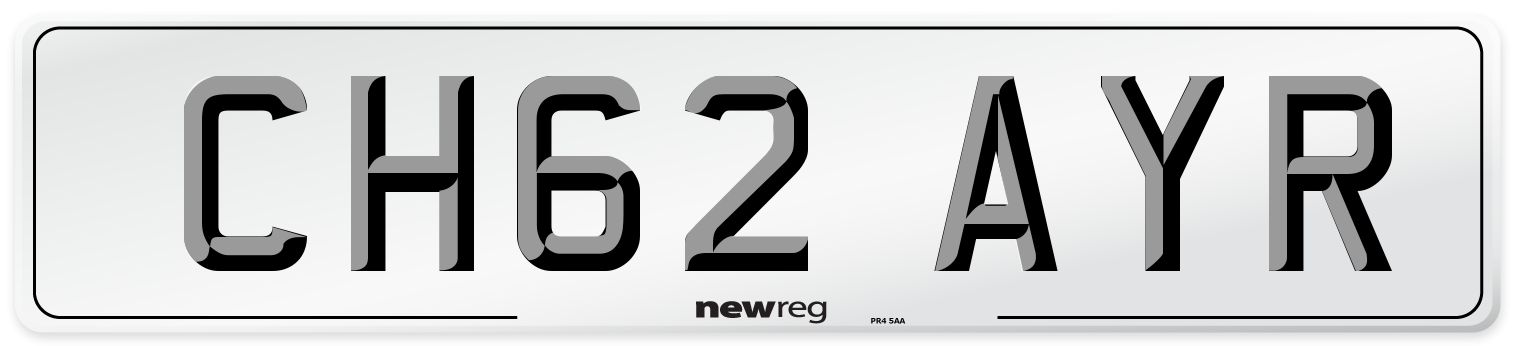 CH62 AYR Number Plate from New Reg
